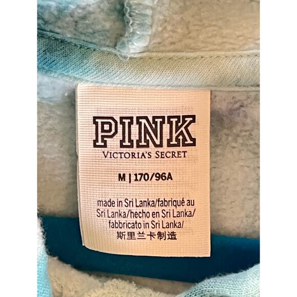 Victoria's Secret Pink Fleece Pullover Sweatshirt Hoodie Tie Dye Medium - Picture 5 of 7